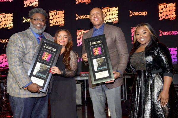 (Brian Courtney Wilson (pic. R) with CEO Carl Harris (pic. L) 
receiving honors from ASCAP for being on top of Gospel music Charts